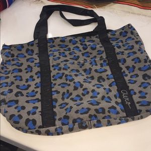 Aeropostale Aero blue gray leopard tote bag